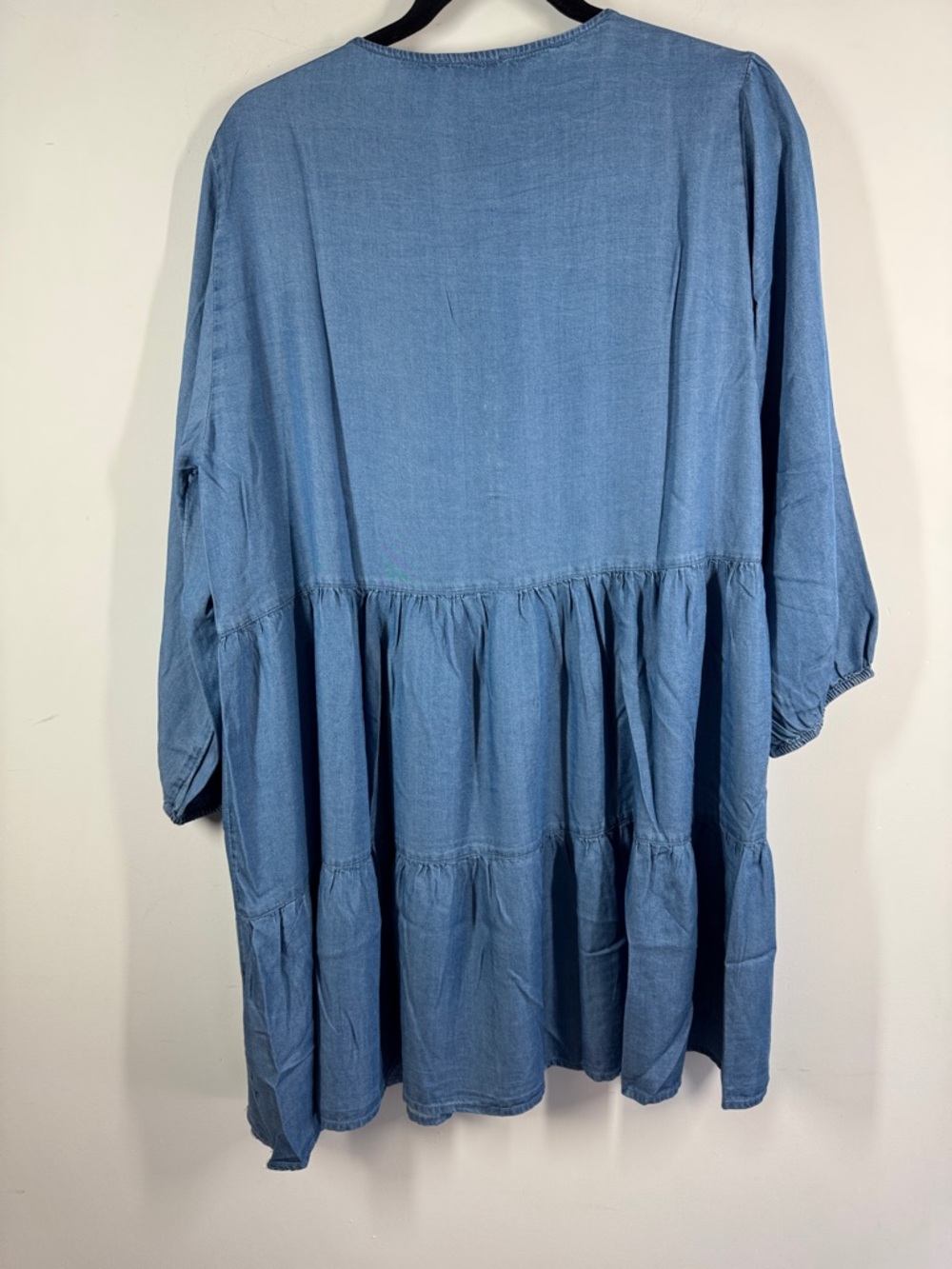 Apricot Lyocell Tiered Dress Blue XL Boho Cottagecore Casual Summer Resortwear - Picture 9 of 11